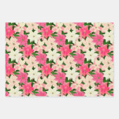 Roze Kerstmis Poinsettias Inpakpapier Vel (Voorkant 2)