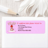 Roze Kerstmis retour adreslabels Etiket (Insitu)