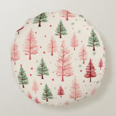  roze Kerstmis Rond Kussen (Achterkant)