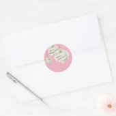  roze Kerstmis Ronde Sticker (Envelop)