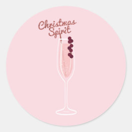 Roze kerstmis ronde sticker