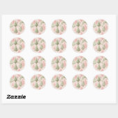 Roze Kerstmis Ronde Sticker (Vel)