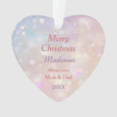 Roze Kerstmis Rose Boeket Wit Paard Kinderen Ornament (achterkant)