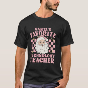 Roze Kerstmis Santas Favoriete Technologie T-shirt