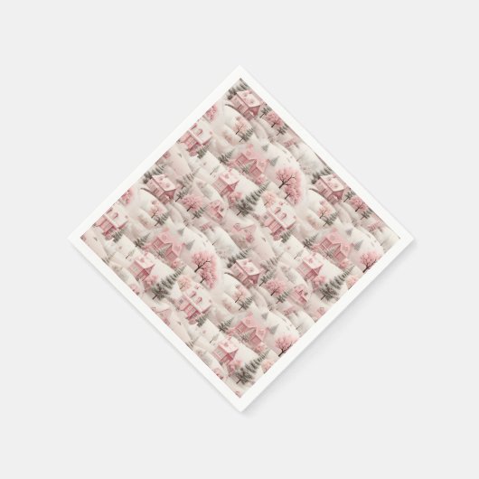  roze Kerstmis Servet (Hoek)