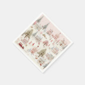  roze Kerstmis Servet (Hoek)