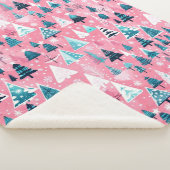 Roze kerstmis sherpa deken (3/4)