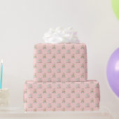 Roze Kerstmis Sneeuwvlok Cupcake Verjaardag Cadeaupapier