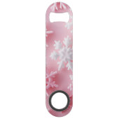 Roze Kerstmis Sneeuwvlok Speed Flessenopener (Voorkant)
