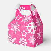 Roze Kerstmis Sneeuwvlokken Gepersonaliseerde Kind Bedankdoosjes (Achterkant)