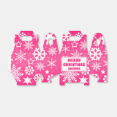 Roze Kerstmis Sneeuwvlokken Gepersonaliseerde Kind Bedankdoosjes (Uitgevouwen)