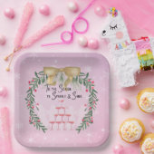 Roze Kerstmis Sparkle en Glans Papieren Bordje (Feest)