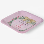 Roze Kerstmis Sparkle en Glans Papieren Bordje (Gebogen)