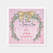 Roze Kerstmis Sparkle en Glans Servet (Voorkant)