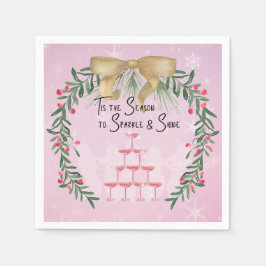 Roze Kerstmis Sparkle en Glans Servet