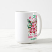 Roze Kerstmis Tandarts Vrolijk Kerstmis Custom Nam Koffiemok (Voorkant rechts)