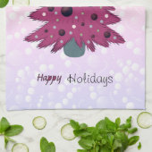 Roze Kerstmis Theedoek (Gevouwen)
