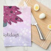 Roze Kerstmis Theedoek (Quarter Fold)