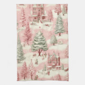 roze Kerstmis Theedoek (Verticaal)