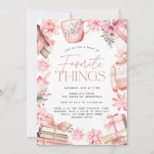 Roze Kerstmis | Vakantie Favoriete Dingen Feest Kaart (Voorkant)