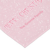 Roze Kerstmis Vijf Gnomen aangepaste Familie Korte Tafelloper (Hoek)