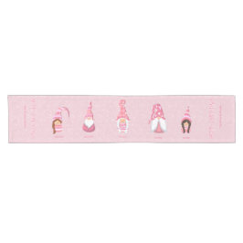 Roze Kerstmis Vijf Gnomen aangepaste Familie Korte Tafelloper