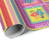 Roze Kerstmis Voeg Naam & Groet Cadeaupapier (Rol Hoek)