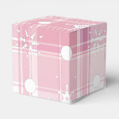 Roze Kerstmisgeplakte Sneeuwvlokken Bedankdoosjes (Achterkant)