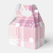 Roze Kerstmisgeplakte Sneeuwvlokken Bedankdoosjes (Voorkant Zijde)
