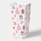 Roze Kerstmispatroon Bedankdoosjes (Voorkant)