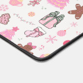 Roze Kerstmispatroon Bureaumat (Hoek)