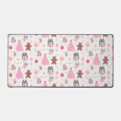 Roze Kerstmispatroon Bureaumat (Voorkant)