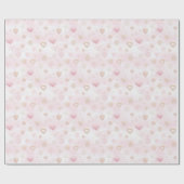 Roze Kerstmispatroon Cadeaupapier (Vlak)