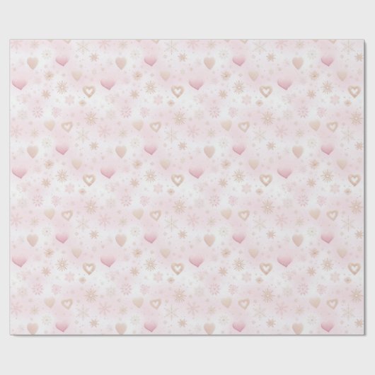 Roze Kerstmispatroon Cadeaupapier (Vlak)