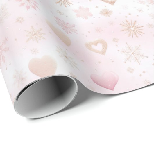 Roze Kerstmispatroon Cadeaupapier (Rol Hoek)