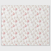 Roze Kerstmispatroon Cadeaupapier (Vlak)