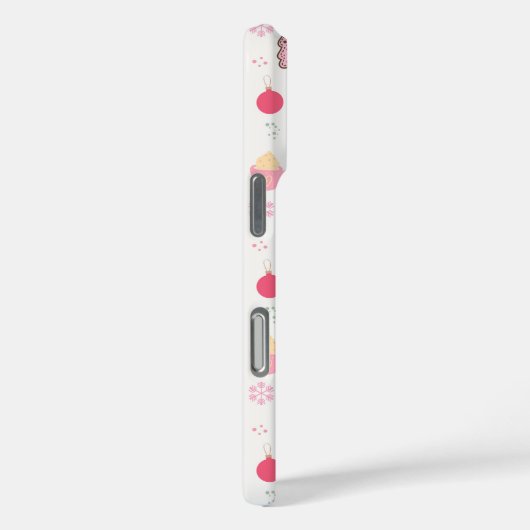 Roze Kerstmispatroon Case-Mate iPhone Case (Achterkant / Rechts)