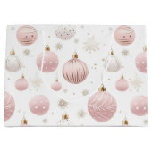 Roze Kerstmispatroon Groot Cadeauzakje (Voorkant)