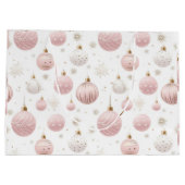 Roze Kerstmispatroon Groot Cadeauzakje (Achterkant)