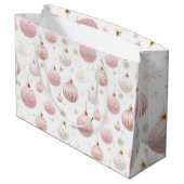 Roze Kerstmispatroon Groot Cadeauzakje (Achterkant Gekanteld)