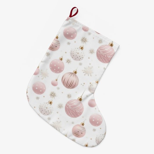 Roze Kerstmispatroon Grote Kerstsok (Voorkant (Hangend))