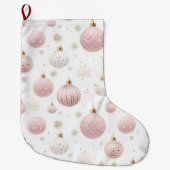 Roze Kerstmispatroon Grote Kerstsok (Voorkant)