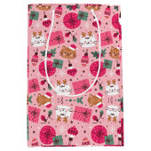 Roze Kerstmispatroon Medium Cadeauzakje
