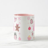 Roze Kerstmispatroon Mok (Midden)