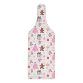 Roze Kerstmispatroon Snijplank