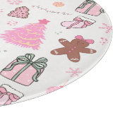 Roze Kerstmispatroon Snijplank (Hoek)