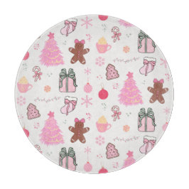 Roze Kerstmispatroon Snijplank
