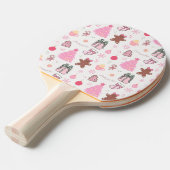Roze Kerstmispatroon Tafeltennisbatje (Voorkant Gekanteld)
