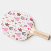 Roze Kerstmispatroon Tafeltennisbatje (Zijkant)