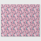 Roze Kerstmissen Cadeaupapier (Vlak)